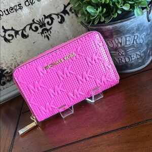 Michael Kors Fuchsia Wallet with Gold Accents